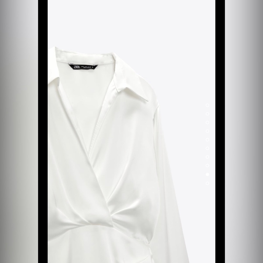 Zara Long Sleeve Satin Effect Dress Nwt - Picture 9 of 15